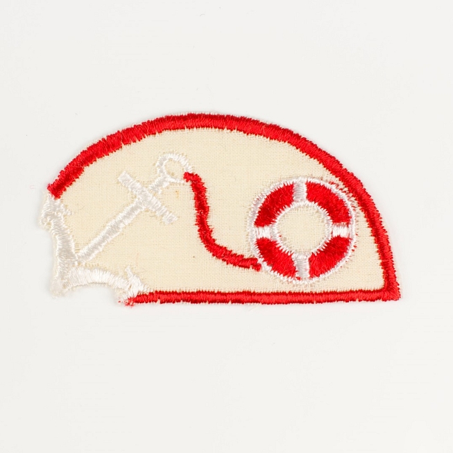 Red Embroidery Anchor Patch, 5pcs