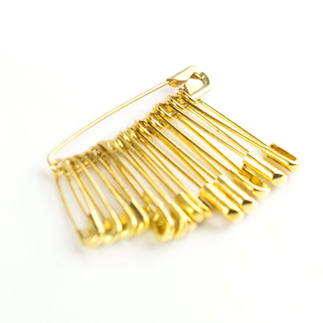 Butterfly Brass Safety Pins, 72 Bunches