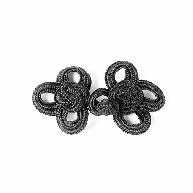 Black Knot Frog Fasteners, 10 Pairs