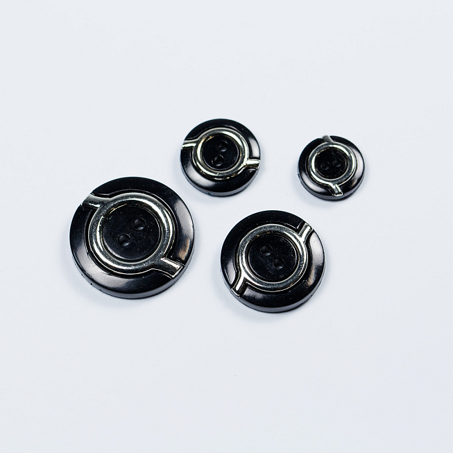 2-Hole Silver Ring Buttons, 100pcs