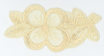 Vintage Flower Organza Motifs, 5pcs