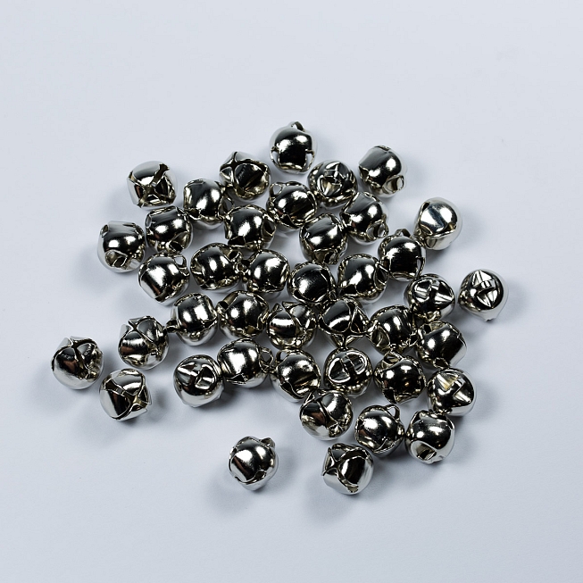 12mm Silver Bell Buttons, 100pcs