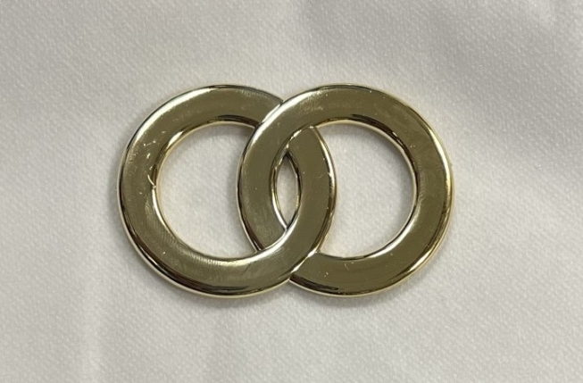 35mm Gold Double Ring Buckle