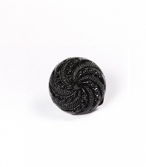 28L Black Swirl Shank Button, 100pcs