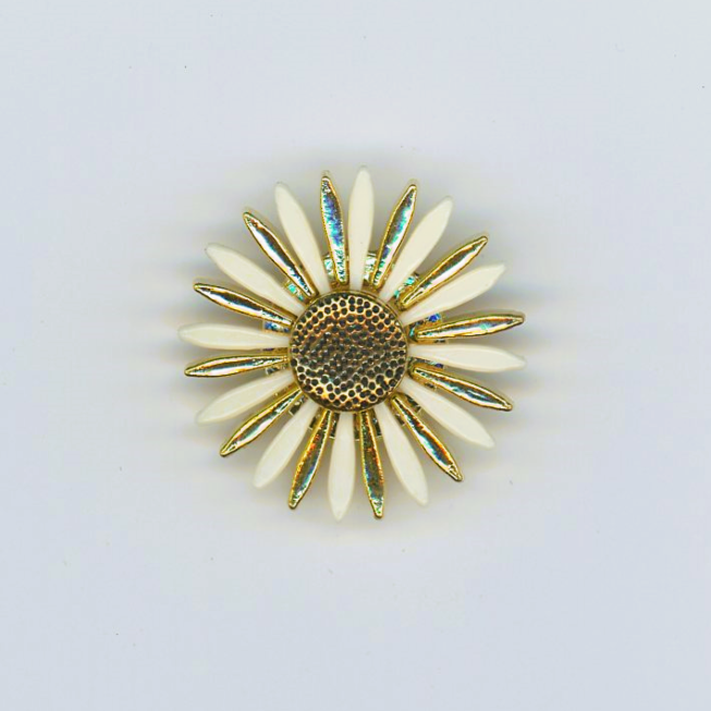 40L Gold Daisy Button, 25pcs