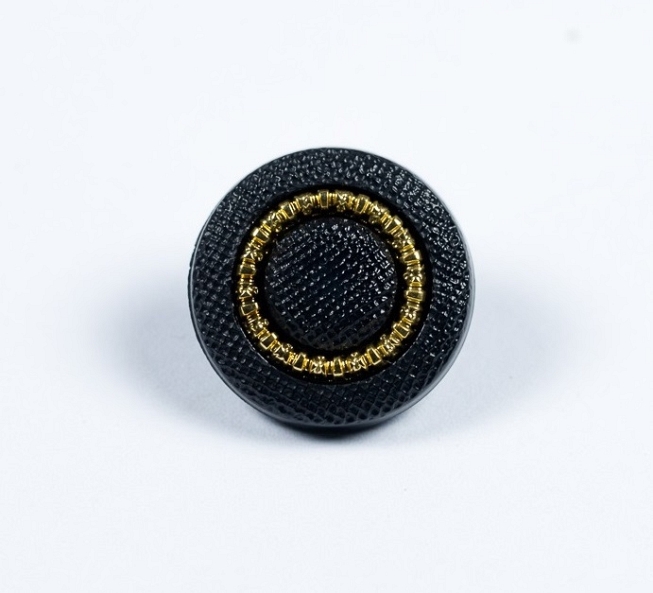 44L Black & Gold Shank Button, 50pcs