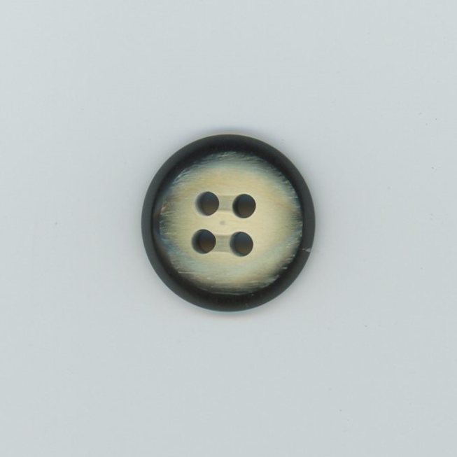 34L 4-Hole Cream/Black Button, 25pcs