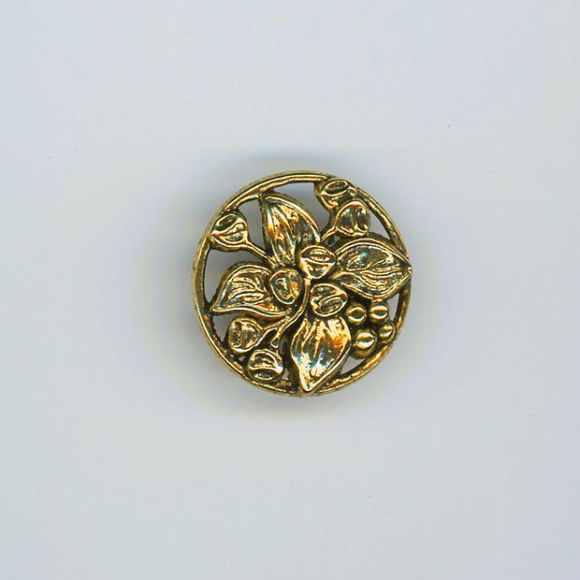 36L Gold Flower Button, 25pcs