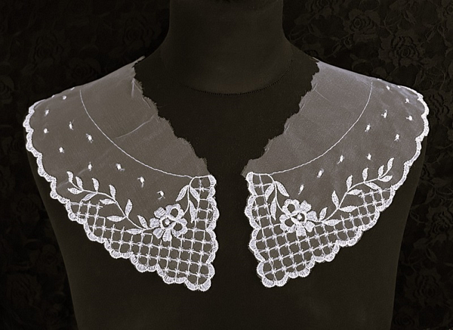 Large Floral Organza Lace Collar