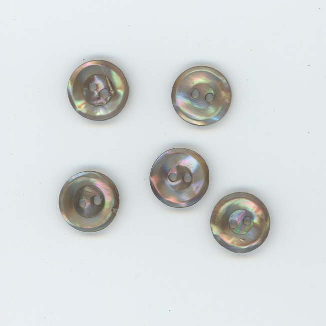 Vintage 24L 2-Hole Smoked Shell Buttons, 25pcs
