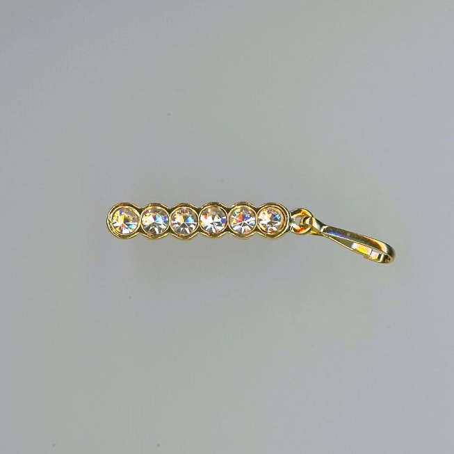 Gold Diamante Zipper Pulls, 10pcs