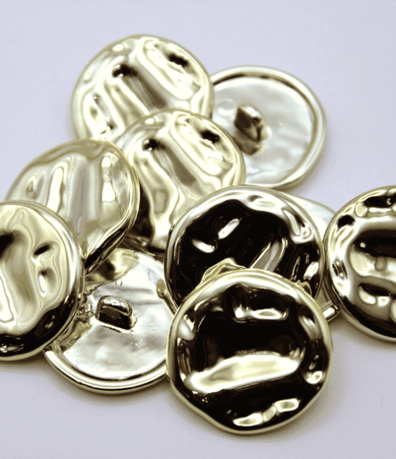 ABS Lt Gold Hammered Buttons, 25pcs