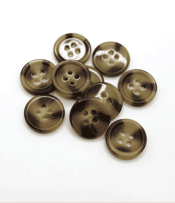 Shiny Brown Horn Buttons, 100pcs