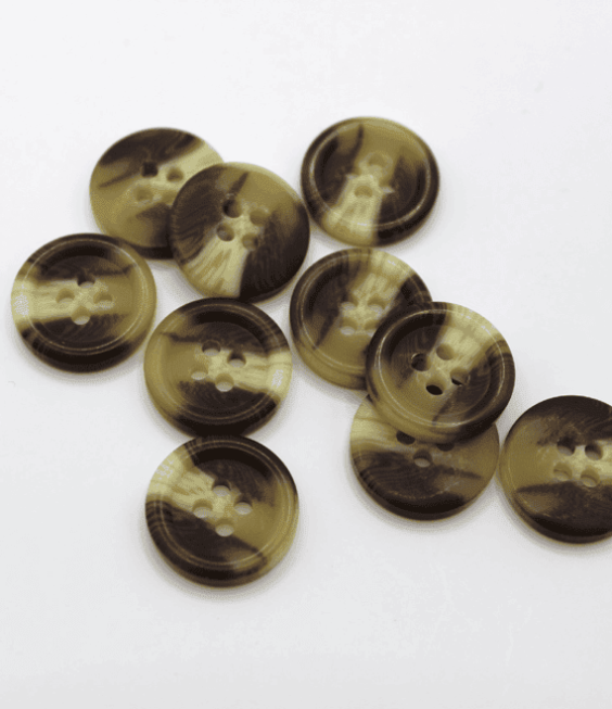 Matt Brown Horn Buttons, 100pcs