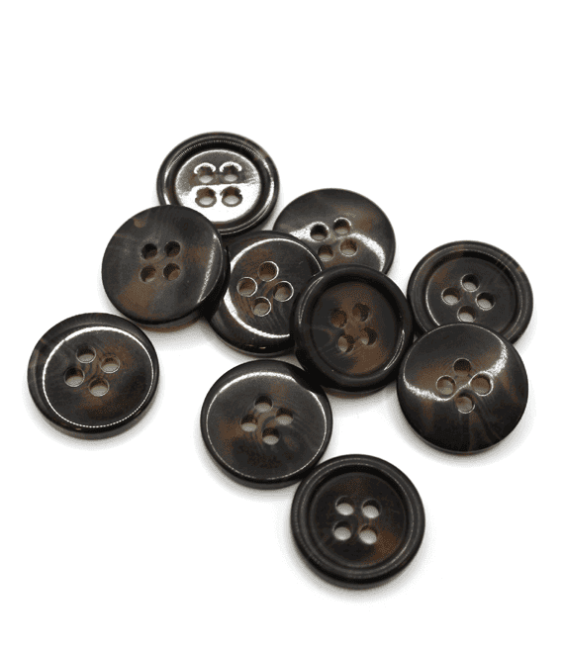 Dark Coffee Brown Horn Buttons, 100pcs
