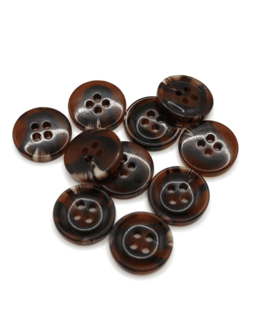 Dark Tortoise Shell 4-Hole Buttons, 100pcs