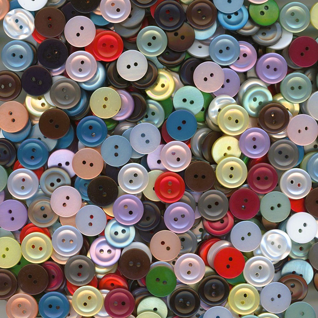 Assorted 18mm 2-Hole Buttons Mix, 400g