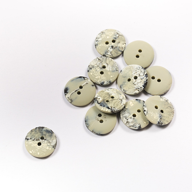 28L Grey Faux Marble Buttons, 100pcs