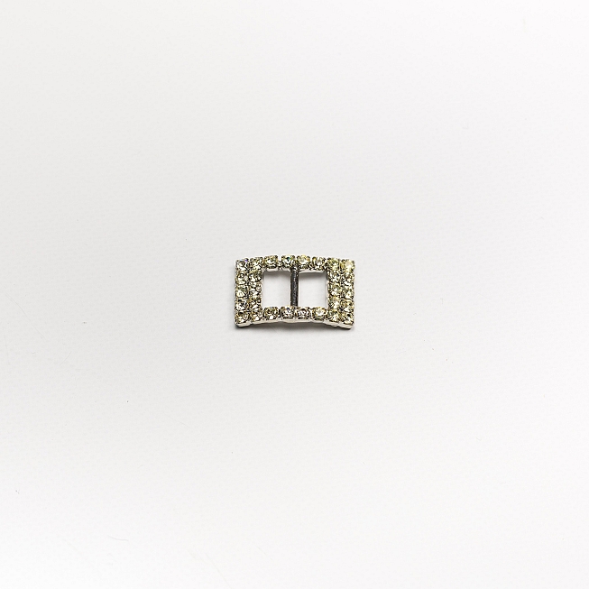 6mm Small Silver Square Diamante Buckle