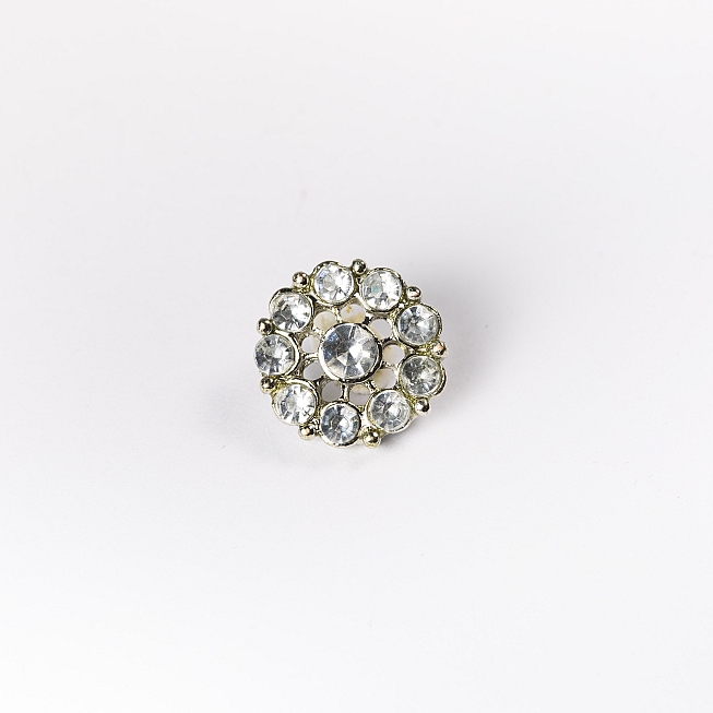 22L Silver Multi-Diamante Button