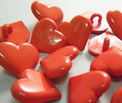 Novelty Heart Childrens Buttons, 100pcs
