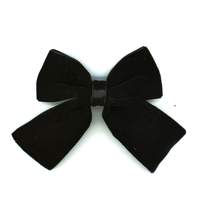 Large Black Velvet Ribbon Bow Brooch, 10pcs