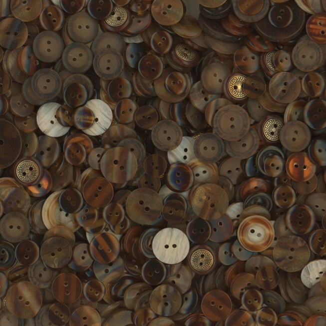 Assorted Tortoise Shell Buttons Mix, 400g