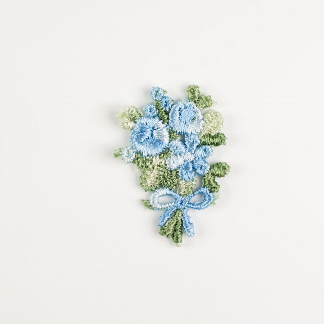 Blue Bouquet Guipure Applique, 10pcs