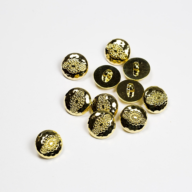 Dented Gold Shank Button, 25pcs