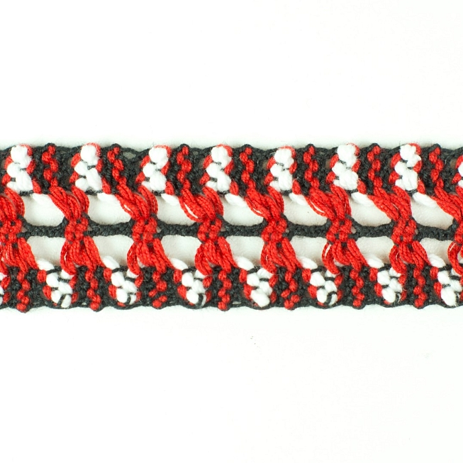Vintage Red Cotton Braid Trim, 13m