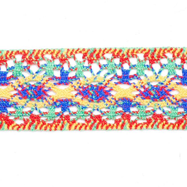 Vintage Multi-Colour Crochet Lace, 25m