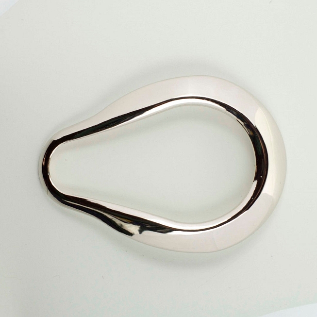 11cm Silver Oval Ring Buckle