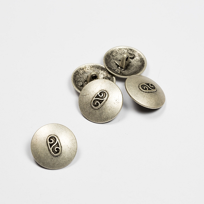 Silver Matte Military Shank Button, 25pcs