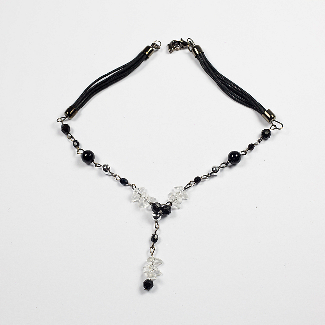 Black & Clear Beaded Chain Connector