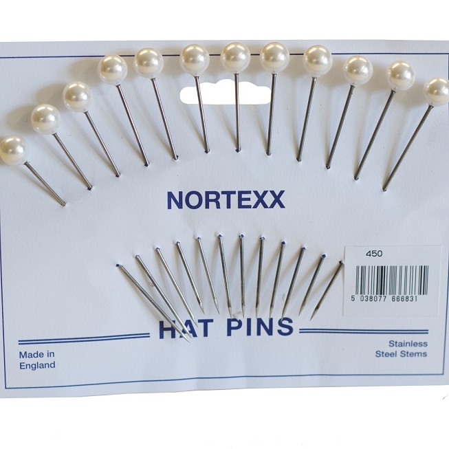 Pearl Hat Pins, 12pcs