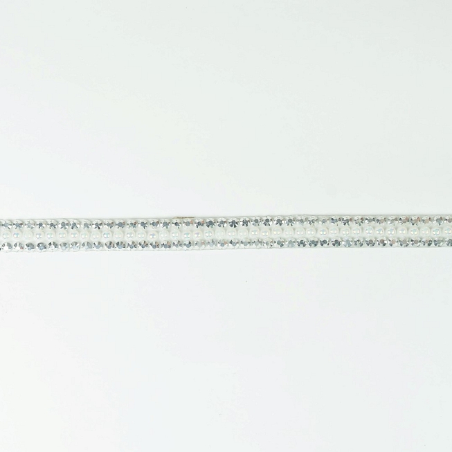 10mm Diamante Pearl Adhesive Trim, 10m