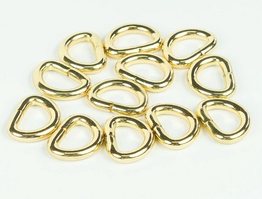 Gold D Rings, 10pcs
