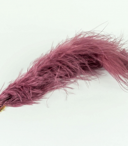 Wine Marabout Feather Brooch, 10pcs