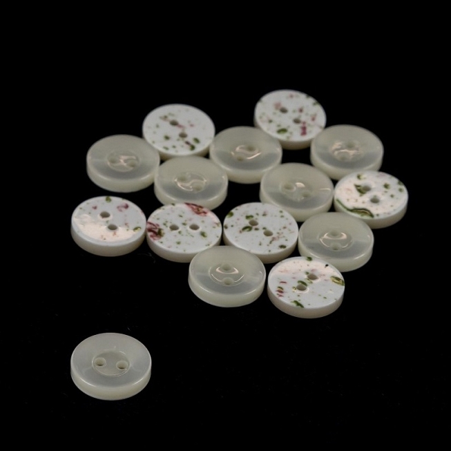 2-Hole Lacquered Pearl Buttons, 100pcs