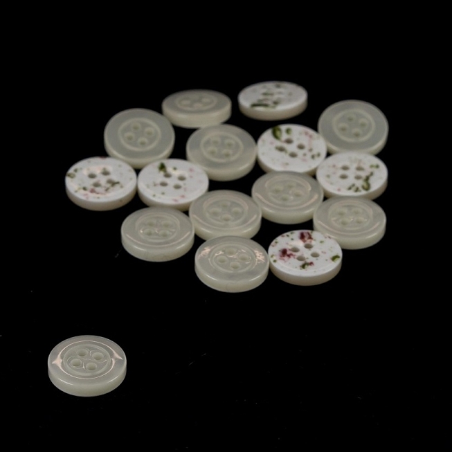 4-Hole Lacquered Pearl Buttons, 100pcs
