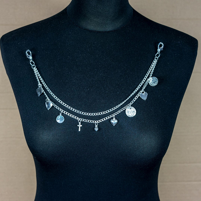 Silver Charm Chain Necklet