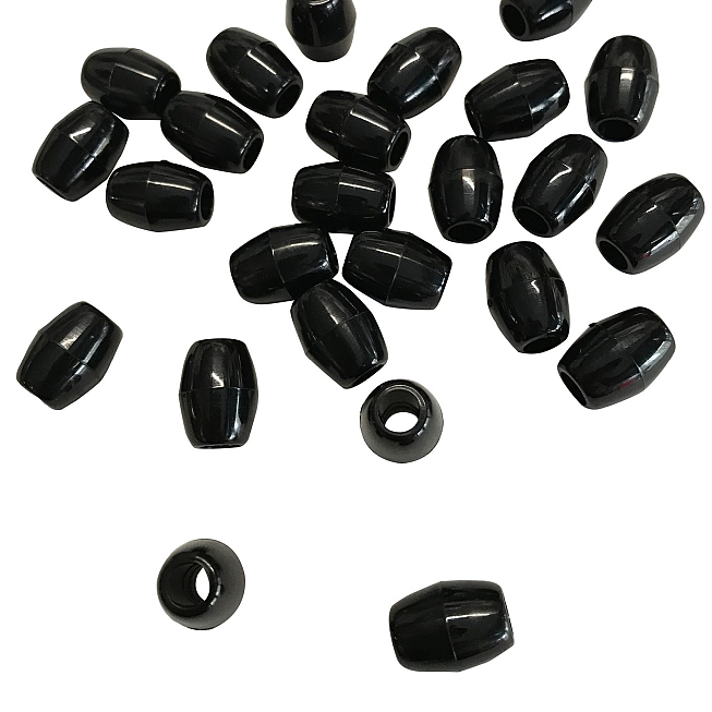 12mm Black Oblong Beads, 100pcs