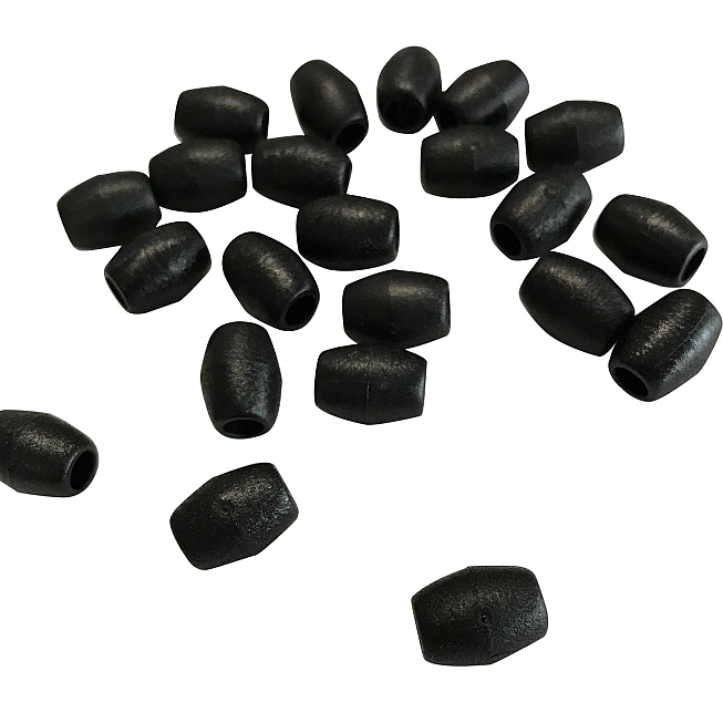 12mm Black Matte Oblong Beads, 100pcs 