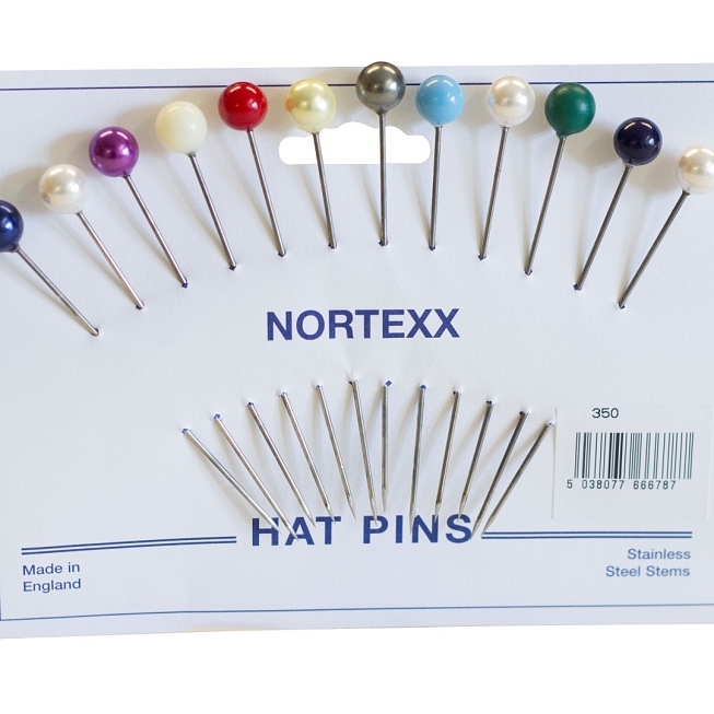 Multi-Col Pearl Hat Pins, 12pcs