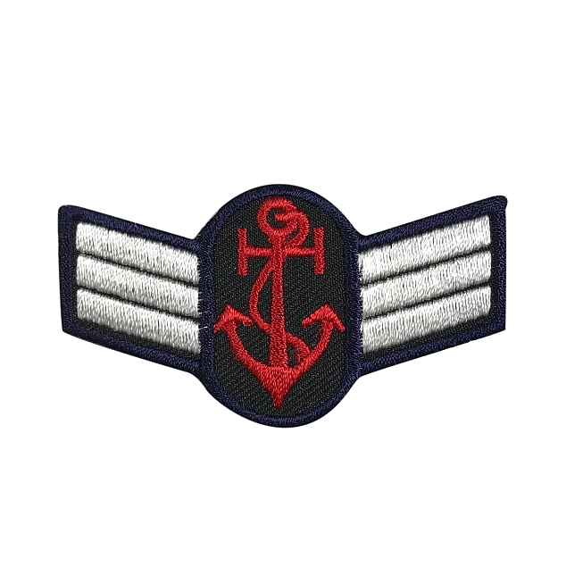 Red with White Striped Anchor Patch, 5pcs 