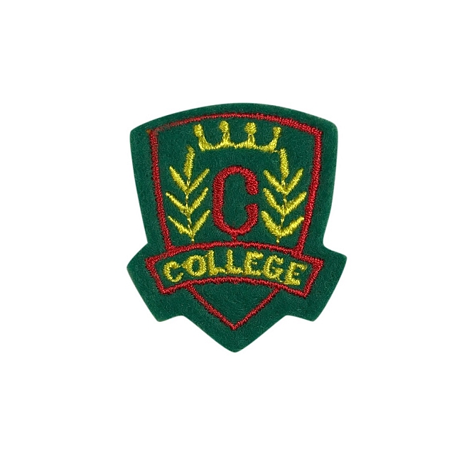 Green College Patch, 5pcs