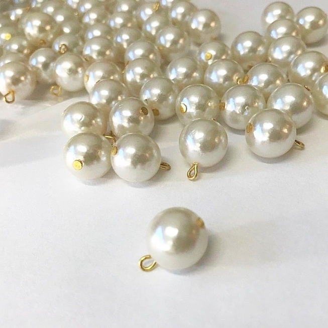 Round Pearl Drop Beads, 100pcs