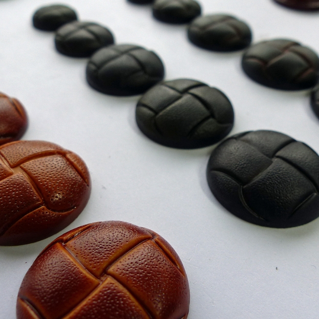 Imitation Leather Football Buttons, 100pcs
