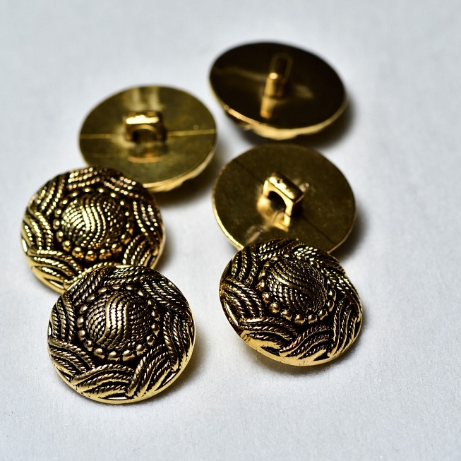 Antique Gold Textured Button, 25pcs