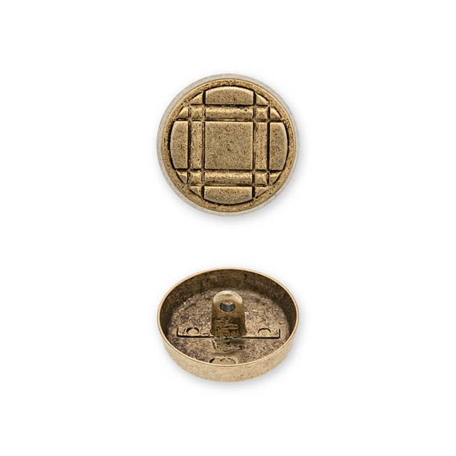 54L Striped Chunky Brass Shank Button, 25pcs